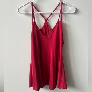 Red strappy tank flowy